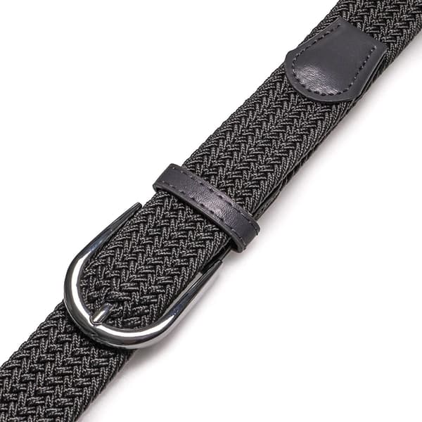 (Svart) unisex elastisk vevd belte elastisk stoffbelte for menn og kvinner bredde 3,3 cm, spenne