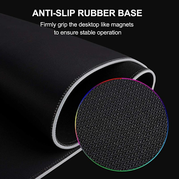 RGB Gaming Mouse Pad - 340 x 245 x 3mm LED Mouse Pad med