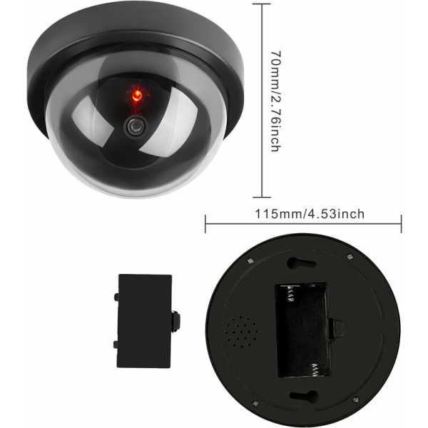 Dummykameraer, falsk sikkerhetskamera Dme CCTV-kamera med LED-blitslys for bedrifter, butikker, hjem, innendørs og utendørs bruk (4-pakning) KLB