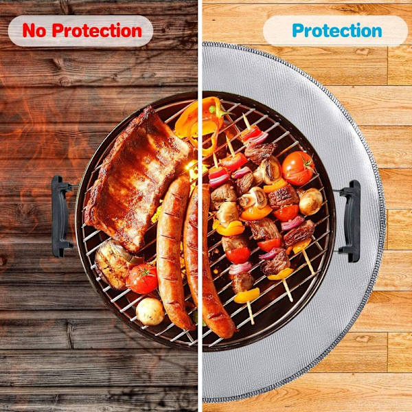 Grill og bålpanne, høytemperaturmatte, brannsikker rund grill