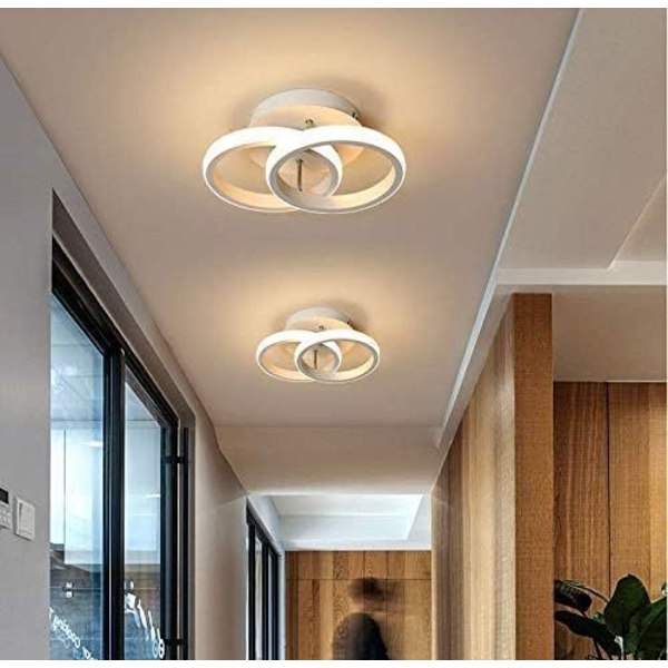 Moderne LED-taklampe, rund hvit taklampe, varm hvit