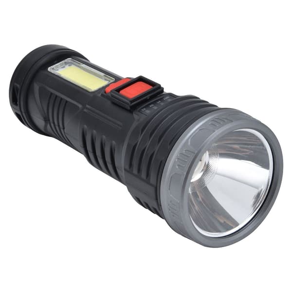LED-lommelykt med COB-sidelys, USB-lading, ultraklar KLB