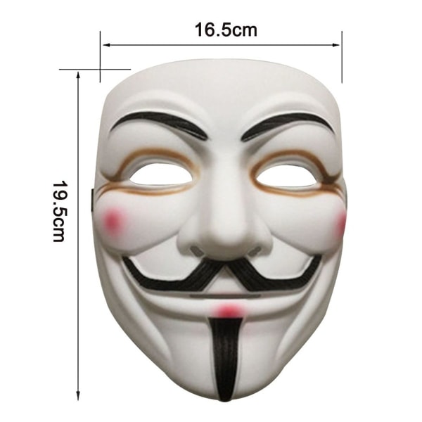 Hacker Anonymous V som Vendetta vit KLB-mask för vuxna