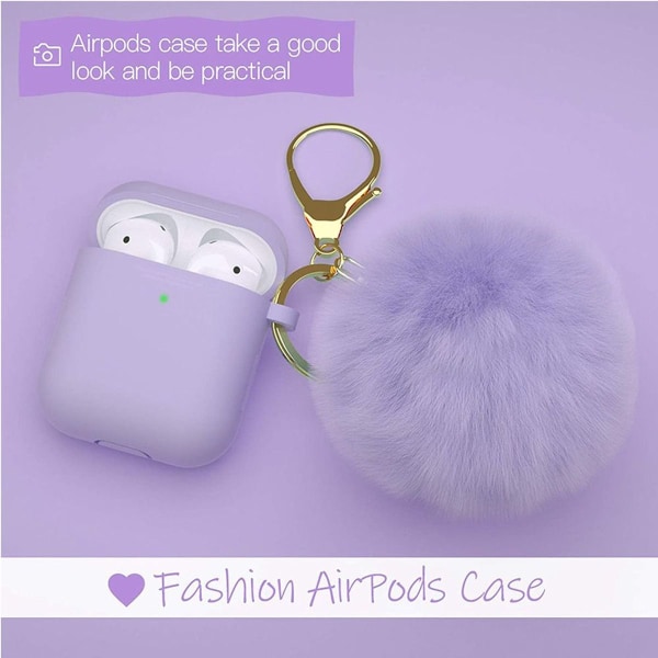 Airpod-etui, silikon Airpod-etui med lilla