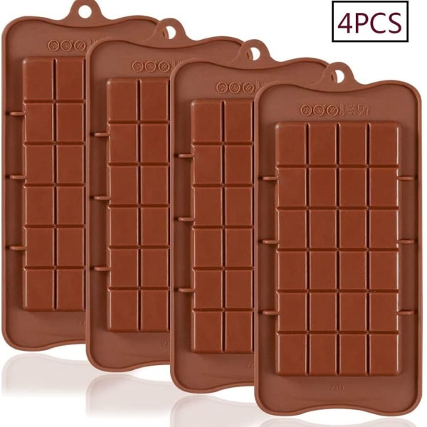 Break Apart Chokolade, pakke med 4, fødevaresikker, non-stick belægning