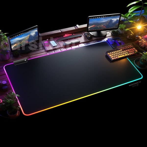 RGB XXL gaming musematte - opplyst LED flerfarget