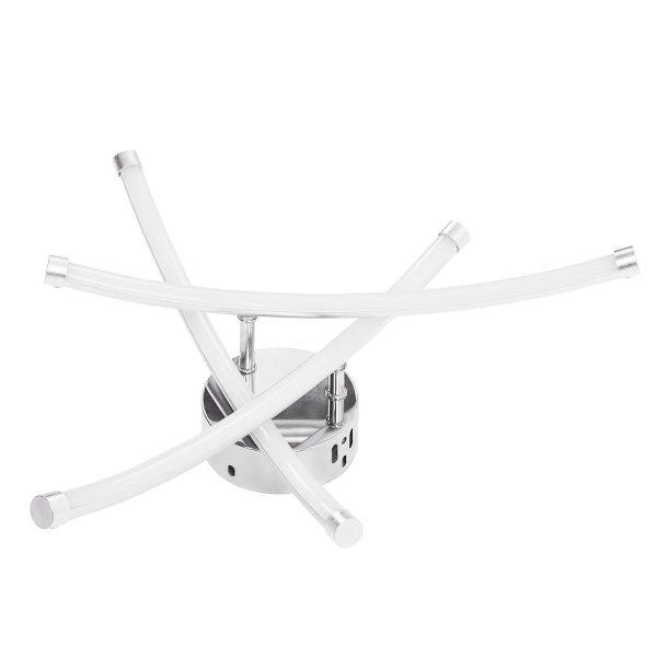 Gaffelformede loftslamper aluminium sølv LED 3 buede KLB