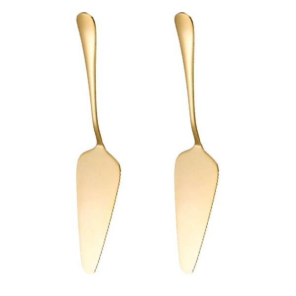 Kagespade med spartel, rustfrit stål til kager, tærter, bagværk, guld