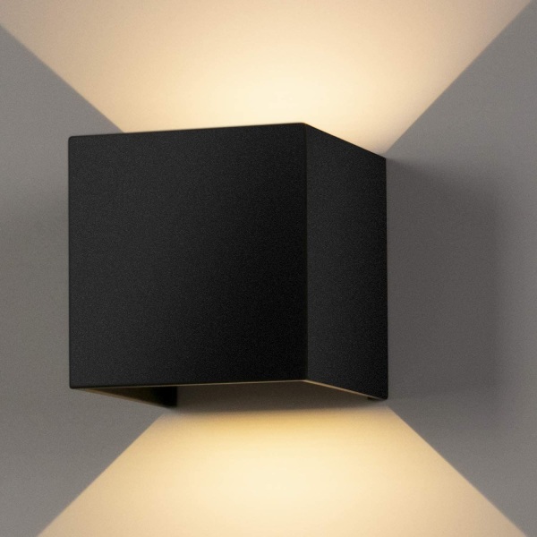 20W Indendørs/Udendørs Væglampe 2000lm Justerbar Sort LED Væglamper 3000K Varm Hvid IP65 Vandtæt Væglampe til Stue Soveværelse