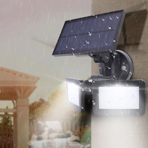Solcellsradar induktions utomhusvägglampa 48 LED 360 grader KLB