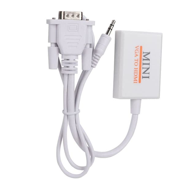 VGA til HDMI-adapter med lydkonverter, USB-ladekabel KLB