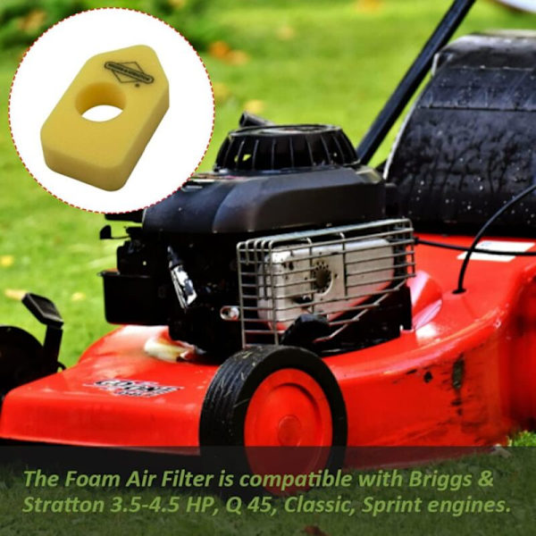698369 Briggs & Stratton Keltainen Vaahtomuovi-Ilmansuodatin. Classic, Sprint ja Quattro moottorit, 5 kpl KLB