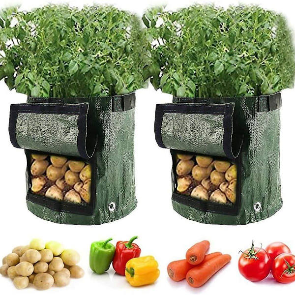 Potatisodlingsväskor, 2-pack, 10 gallons grönsaksodlingsväskor