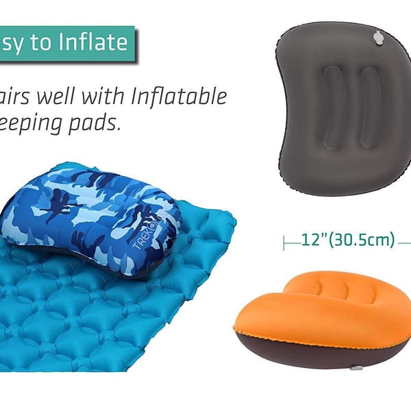 Ultralight Compact Inflatable Camping Pillow, Soft Compressible Portable