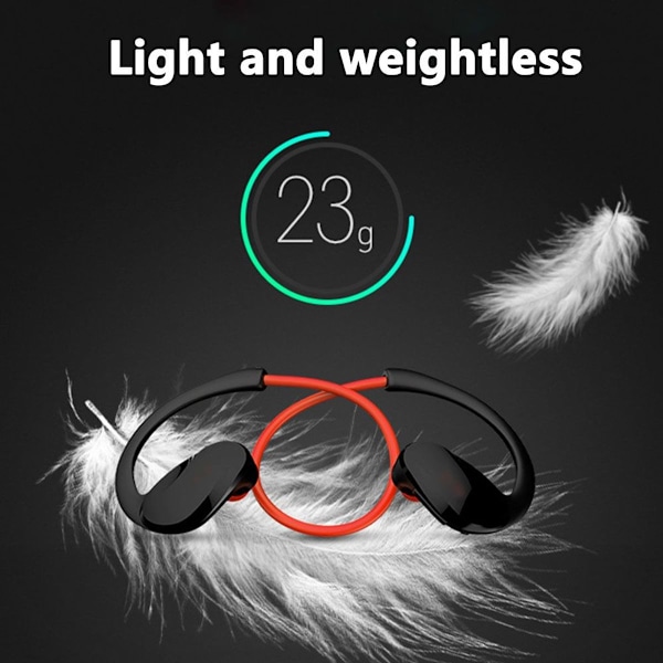 Bluetooth-hodetelefoner, sportshodetelefoner, vanntette, 12 røde