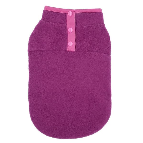2 st Hundvalp Vinter Varma Kläder Fleece Pullover Tröja Rock Kläder(M)Purplish Röd