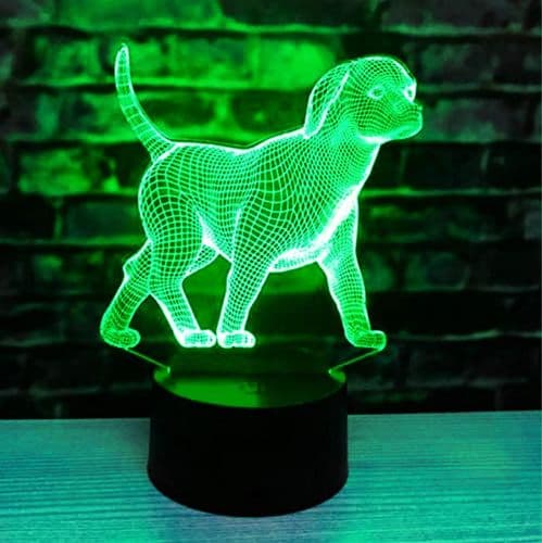 3D LED Hundefarge Skiftende Bryter Bord Perfekt Skrivebordsdekorasjon
