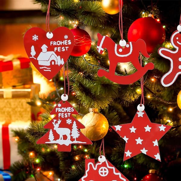 Hängande Julgransdekoration i Trä, Julgranspynt i Trä, KLB