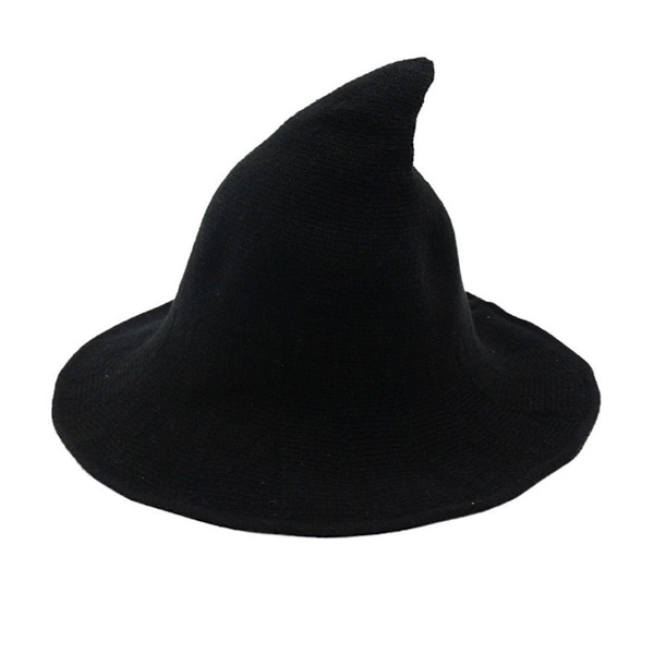 Kvindernes Halloween Heksehat Uld Hat Bred Skygge Spire Strikket Stil 4