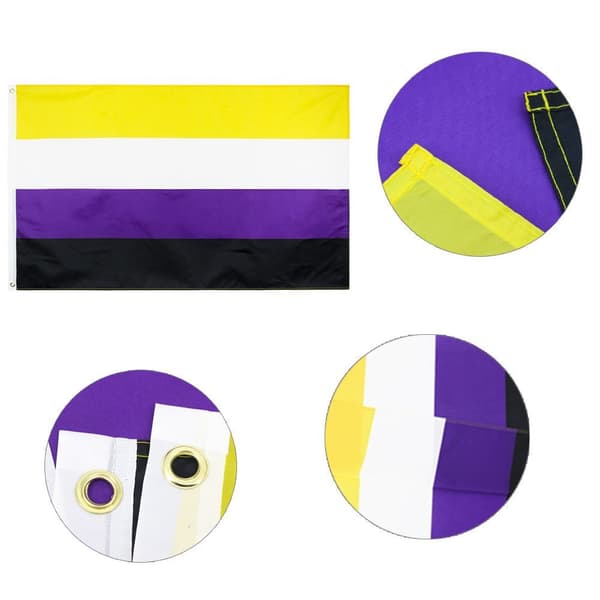 90 * 150 cm flag - Lyse farver og UV-resistent - Dobbelt syet -