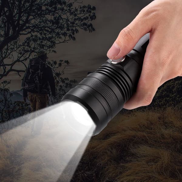 Vedenpitävä ladattava teleskooppinen LED-taskulamppu USB-taskulamppu KLB