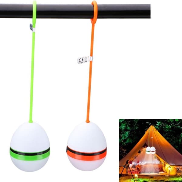 To sæt LED-hængende lys til udendørs silikone campingtelte (orange).