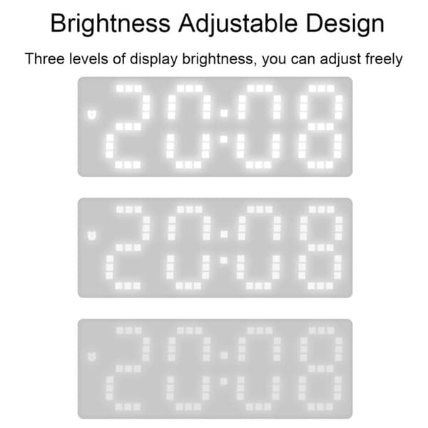 LED-skjerm, lydkontroll, digital alarmklokke, skrivebord multifunksjonstemperaturhvile