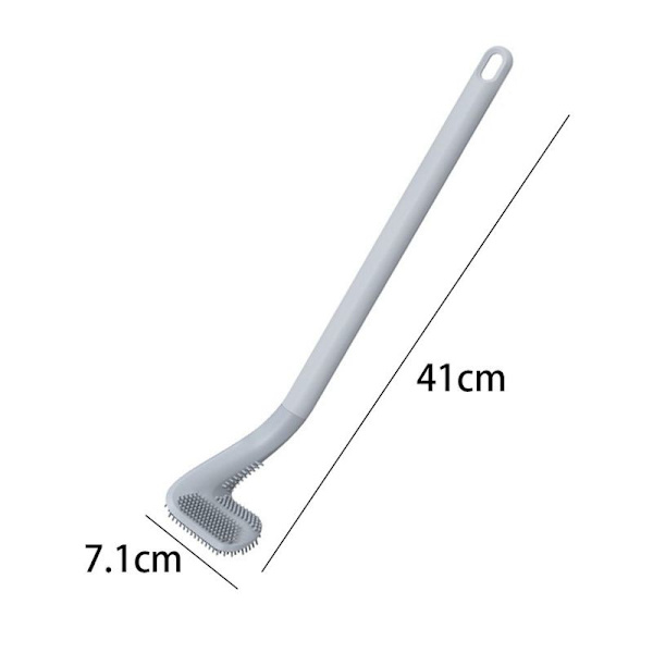 2-pack golftoalettborste, långskaftad golfborsthuvud, grå