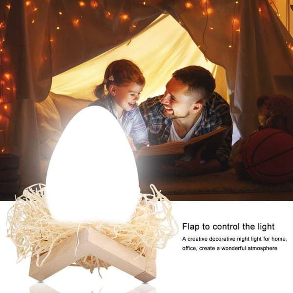 3-farget 3D-trykt USB-oppladbar dinosaur egg nattlys KLB