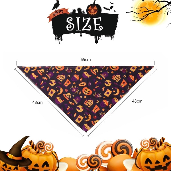 3-pack Halloween Hundhalsdukar Vändbara Hundhalsdukar Tvättsbara Triangel KLB