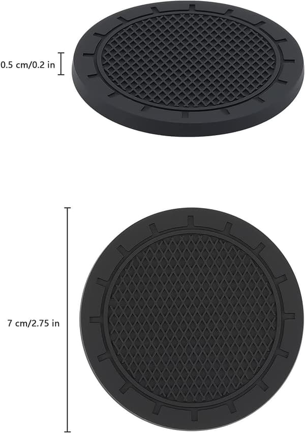 4 stk PVC koppholder for bil, PVC koppholder, bilinteriør tilbehør - silikonunderlag (svart).