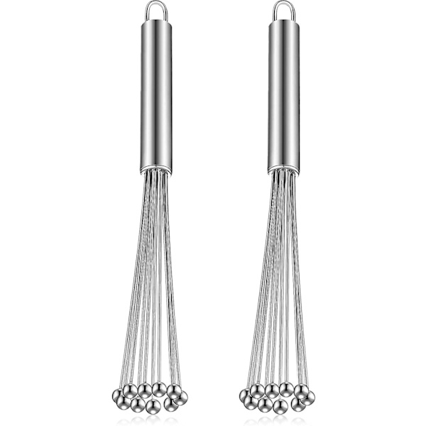 2-pack rostfria ballongvispar i rostfritt stål, köksvispset för matlagning, blandning, vispning, vispning, omrörning (12 tum)