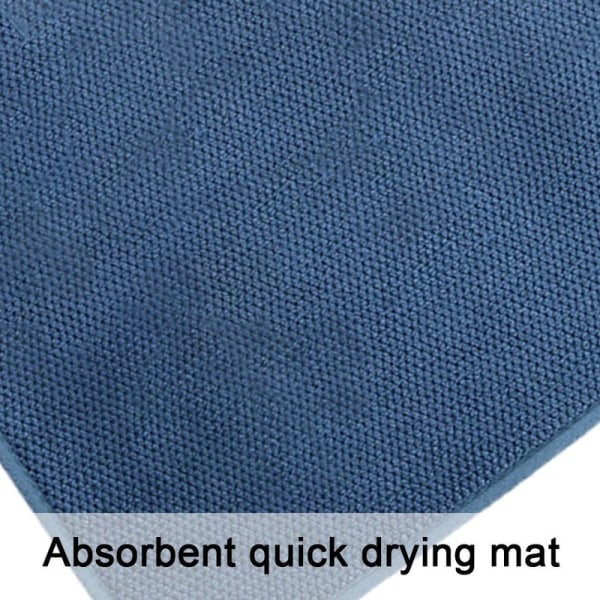 Oppvaskmatte, mikrofiber tørkematte, superabsorberende, mikrofiber, blå