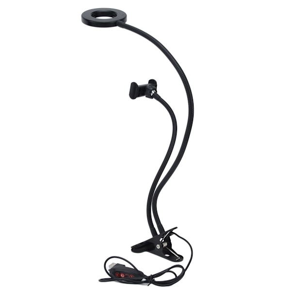 Justerbar multifunktionel USB selfie ringlys til mobiltelefoner KLB