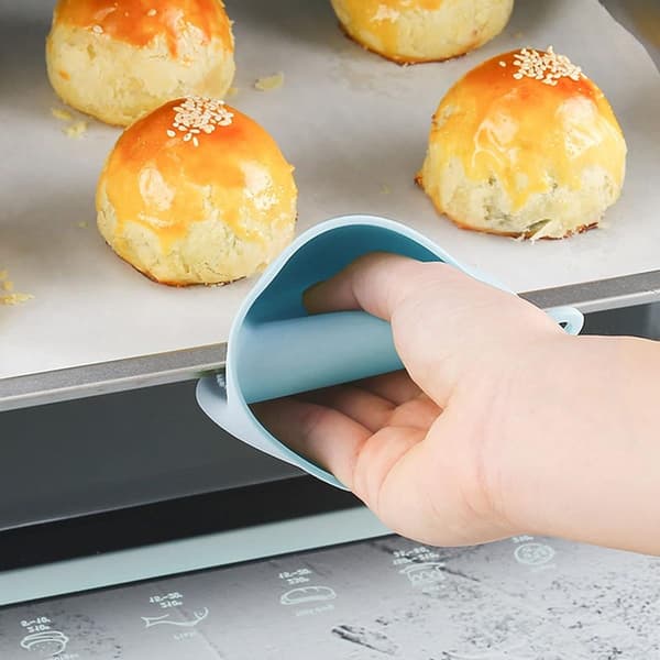Värmebeständiga ugnshandskar i silikon 3-pack (trefärgade)  C Mini för bakning