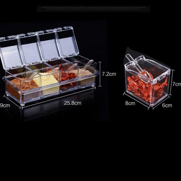 Kjøkkenkrydderglasssett Akryl Krydderoppbevaringsboks KLB