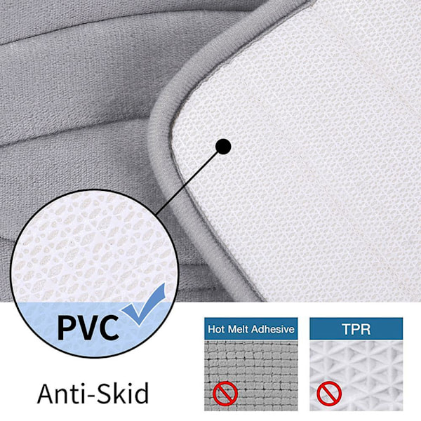 Bølgeformet stribet memory foam gulvmåtte badeværelse absorberende gulvmåtte husholdning badeværelse e