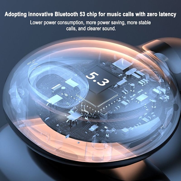 Trådløse øreklips-knogleledningshovedtelefoner Bluetooth sort