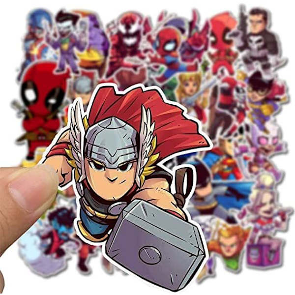 Teens Hero Stickers 50stk Vandtætte til Decal, Laptop Hydro Flask Vandflaske Bilkop Computer Guitar Skateboard Bagage Cykel Kofanger
