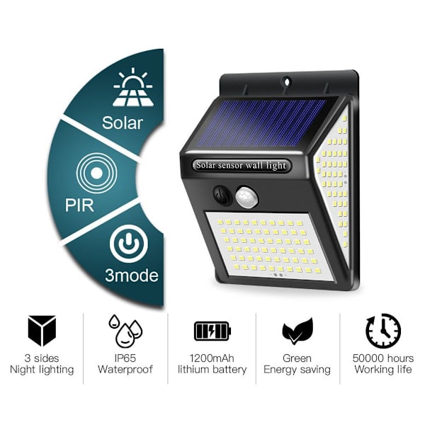 4-pack solcellslampor för utomhusbruk 140 LED, solcellslampor för utomhusbruk med KLB