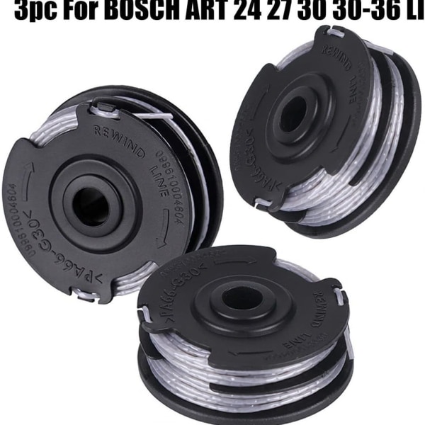 Sett med 3 spoletråd for Bosch Art 24 27 krattmaskiner KLB