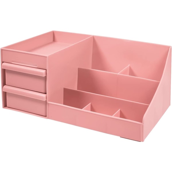 Kosmetisk förvaring Kosmetisk förvaringslåda, plast kosmetisk förvaringslåda Sminkbord, sovrum, kosmetisk förvaringslåda för badrum (rosa)