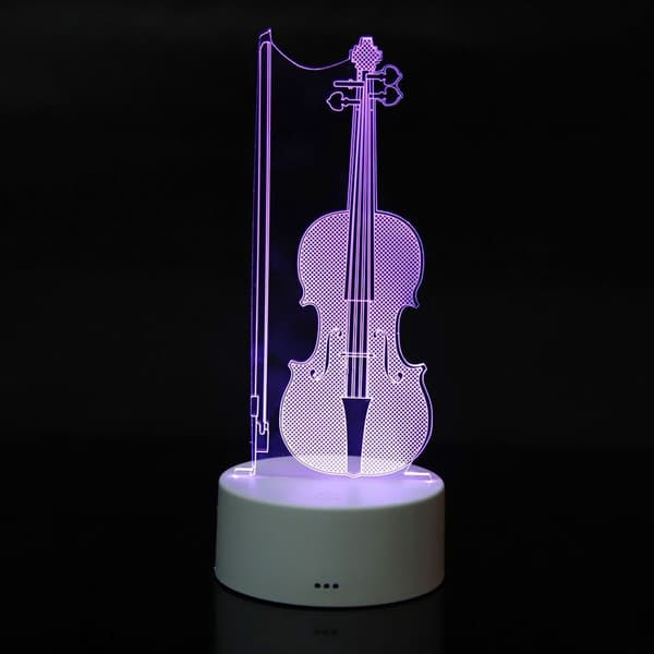 3D nattlampa, ABS bas hållare, cello form, lampa touch KLB