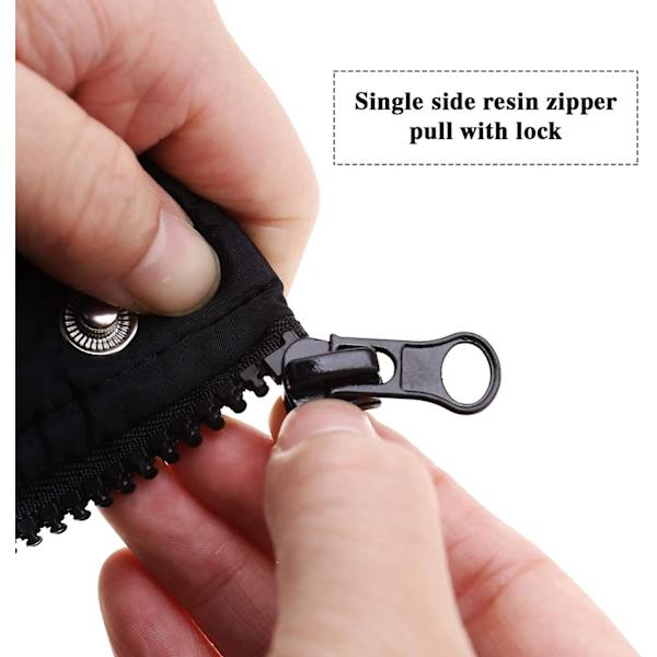 10 st svarta blixtlås-dragkedjor med U-formade blixtlås reparations- och utbyteskit för jackor, jeans, jackor, byxor, ryggsäckar 27x11mm