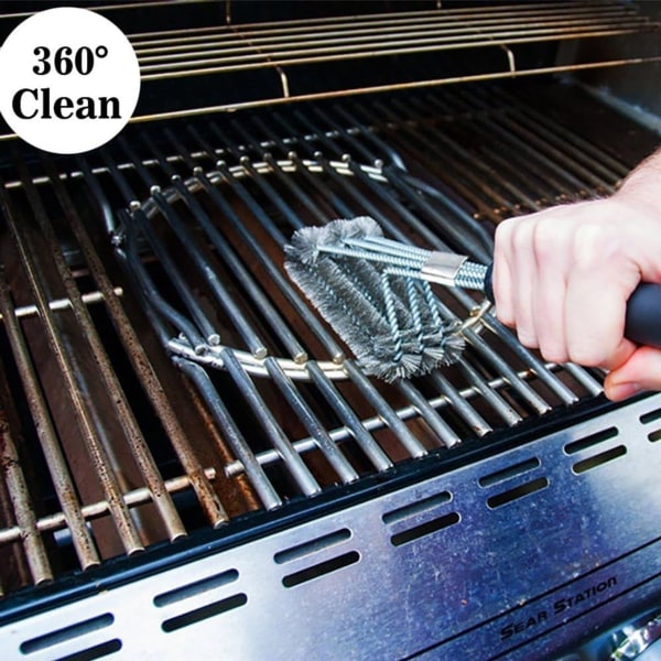 Grillbørste ekstra lang rustfritt stål bust PP termisk isolasjon håndtak BBQ grill