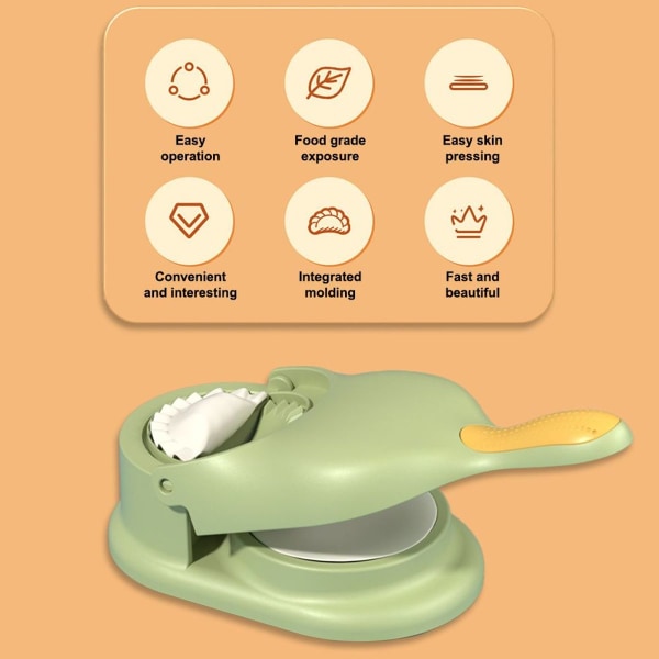 Dumplingform, simpelt værktøj til dumplingproducent og dumplingpresse, grøn