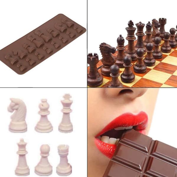 Silikonform för schack i internationell stil, chokladkaka, gelé