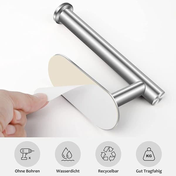 Toiletpapirholder uden boring - Selvklæbende toiletrulleholder