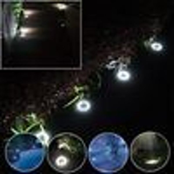 Solcelle gulvlys solcellelys 12 stk 8 LEDS vanntett KLB