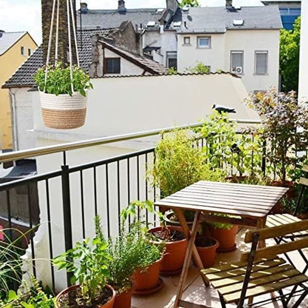 Hengende planter, macrame plantehenger, håndlaget bomull